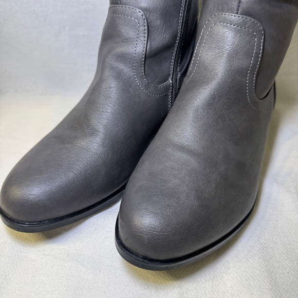 Savaii Gray Knee High Low Heel Riding Boots Women’s Size 10 - Picture 2 of 16